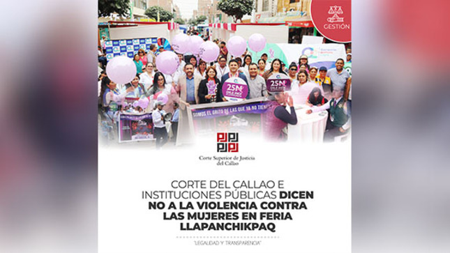 Corte Superior del Callao e instituciones públicas dicen NO a la violencia contra las mujeres