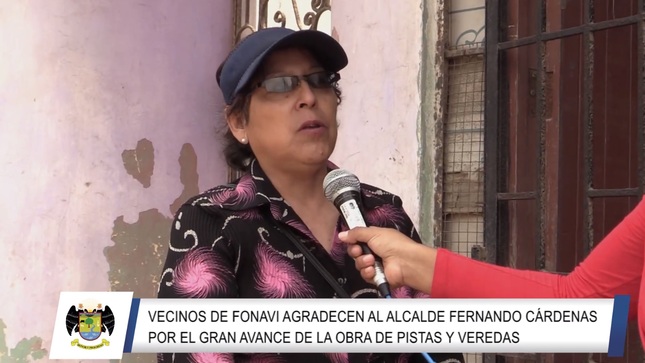 Vecinos de FONAVI agradecen al alcalde Fernando Cárdenas por el gran avance de la obra de pistas y veredas