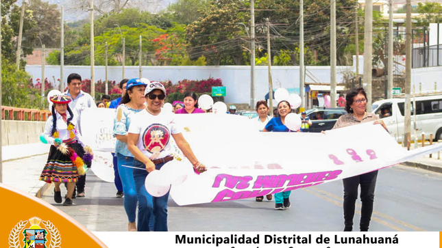 La Municipalidad Distrital de Lunahuaná, realizo el día 25 de noviembre del año en curso un pasacalle de sensibilización en el marco por el Día Internacional de la No Violencia Contra la Mujer, contando con la presencia de la Regidora Srta. Irene Fiorella Nolazco Sánchez, La Unidad de Demuna Abg. Elsi Sánchez Sánchez, Unidad de Programas Sociales Srta. Miriam Tovar Nolazco, Representantes de la MicroRed Lunahuaná, Club de Adultos Mayores, Comité de Vasos de Leche y Cuerpo de Serenazgo. 
Se calcula que, a nivel global, 736 millones de mujeres casi una de cada tres han sido víctimas de violencia física y/o sexual al menos una vez en su vida.

#EnGestionChavelonEsLaSolucion