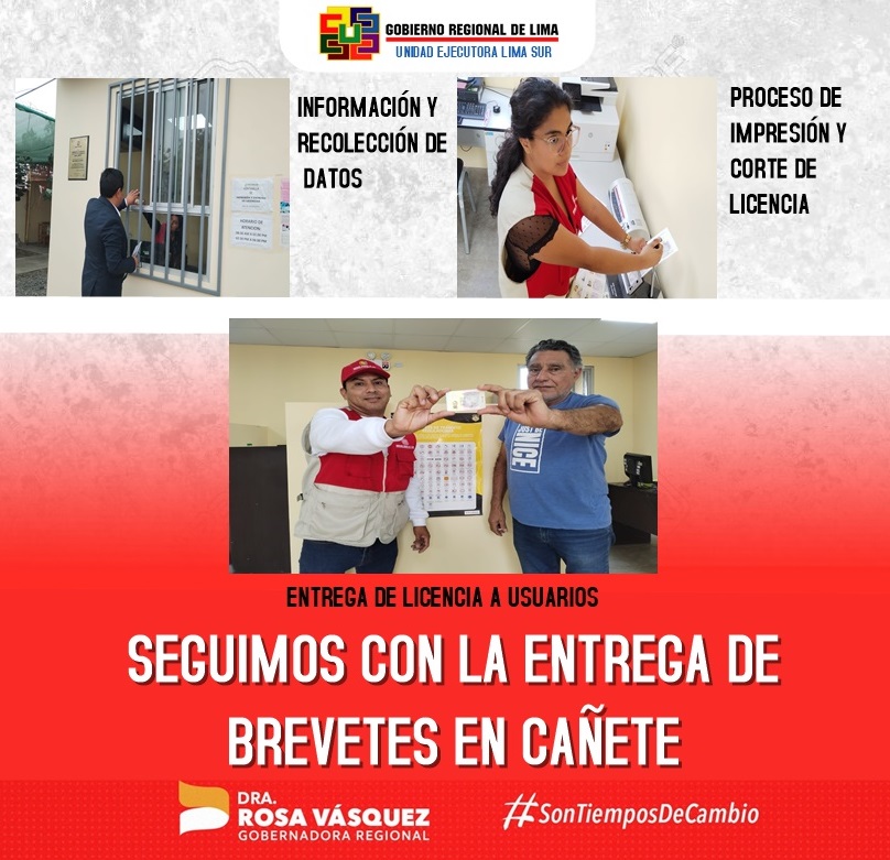 Seguimos con la emisión de Licencia de Conducir en la provincia de Cañete