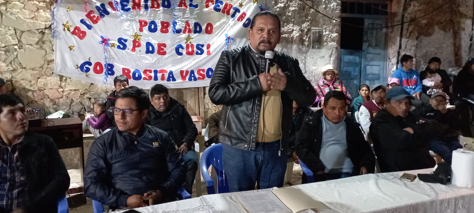 Colocan primera piedra para la nueva Construcción de la I.E.I. N° 422 del C.P. San Pedro de Cusi - Colonia - Yauyos