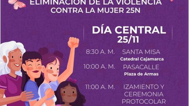 Acompáñanos en todas las actividades programadas que tenemos por el día Internacional de la Eliminación de la Violencia Contra la Mujer. 
¡Te esperamos! 🤝