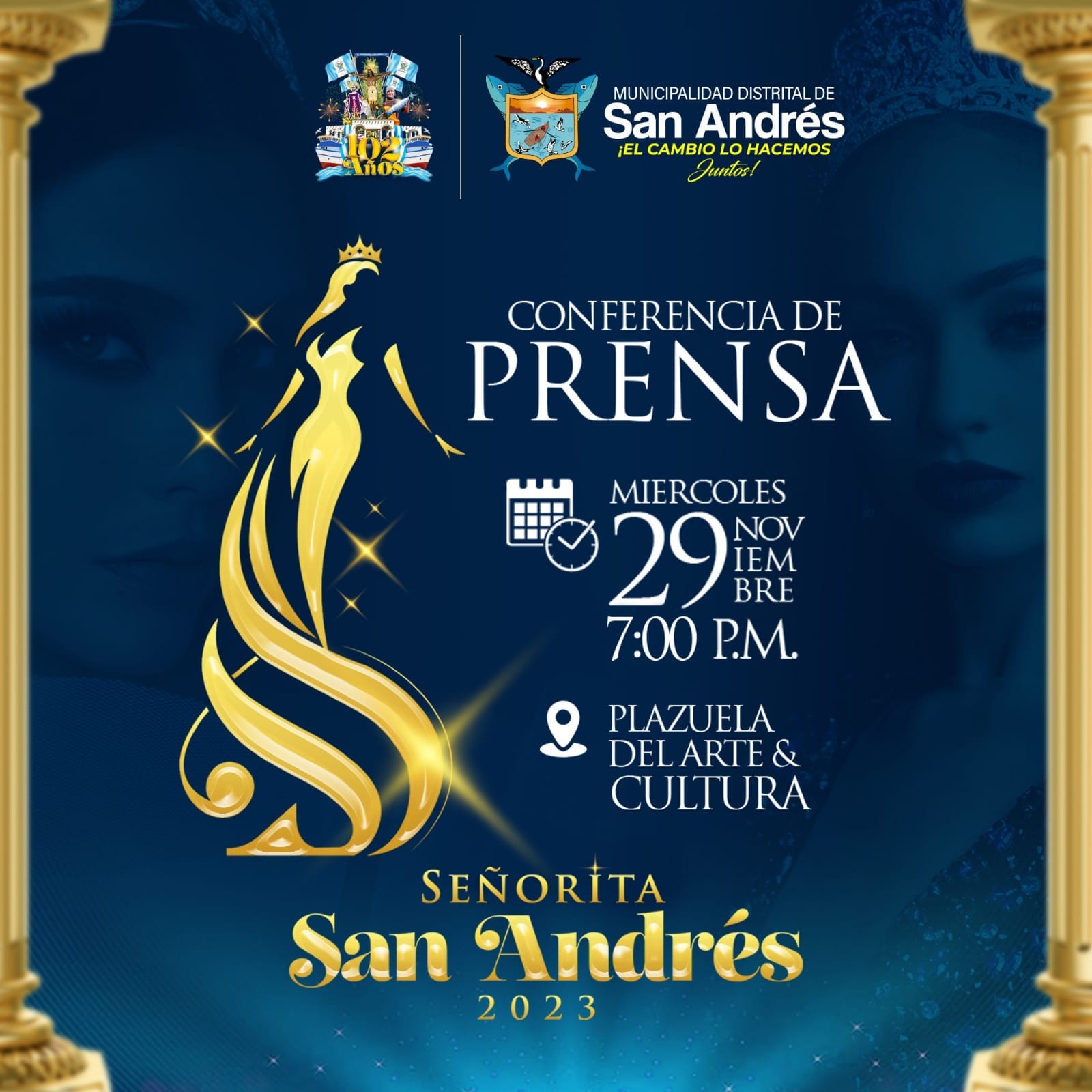 CONFERENCA DE PRENSA POR LOS 102° ANIVERSARIO DEL DISTRITO DE SAN ANDRÉS