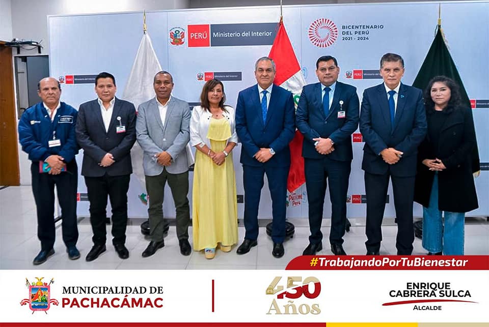 Alcalde de Pachacámac junto a miembros de la Mancomunidad Lima Sur se reúnen con ministro del Interior para fortalecer la seguridad en la región.