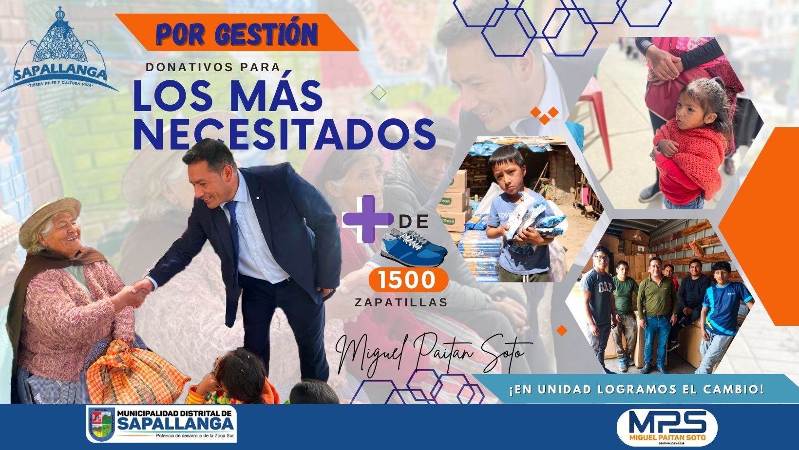 Donativos para nuestro Distrito Gracias a gestión de nuestro Alcalde