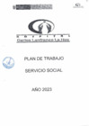 Vista preliminar de documento Plan de Trabajo de Servicio Social del HCLLH del año 2023