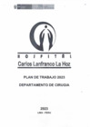 Vista preliminar de documento Plan de Trabajo 2023 del Dpto. de Cirugía del HCLLH