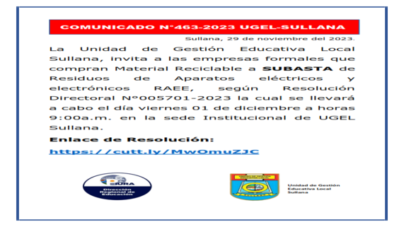 Comunicado N°463-2023