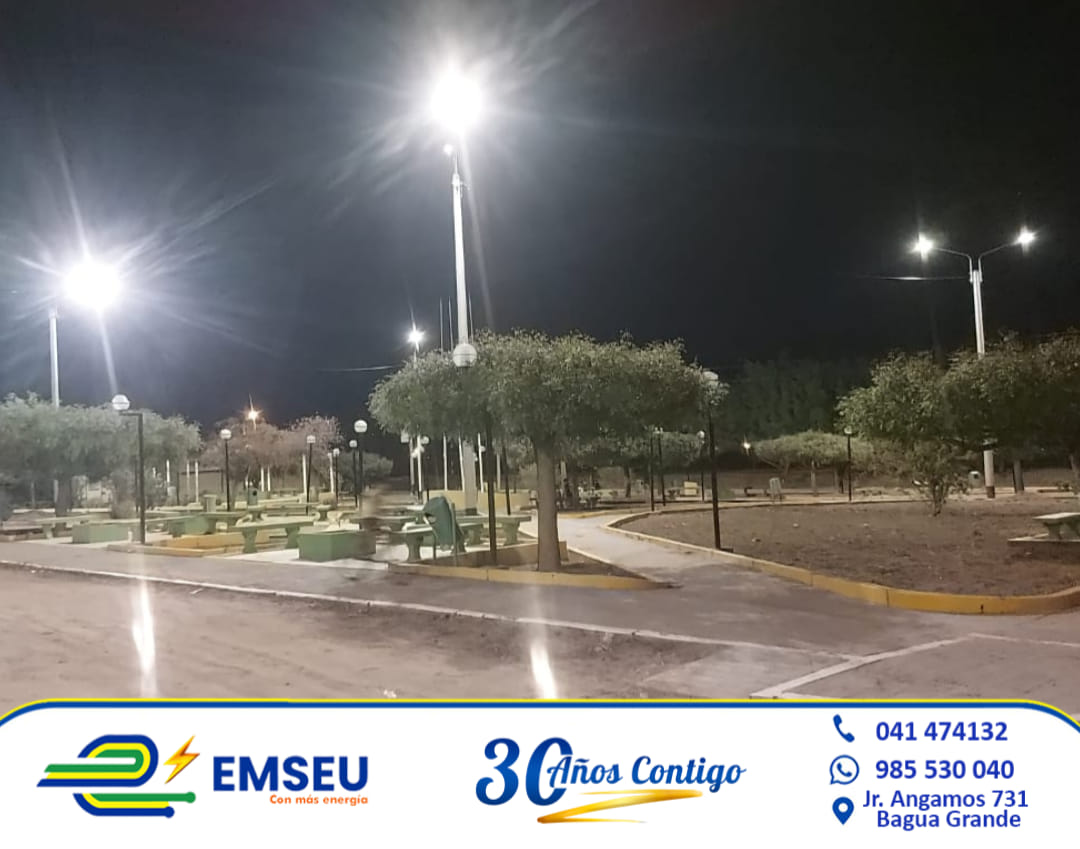 La iluminación del parque del caserío La Victoria, recién renovada.