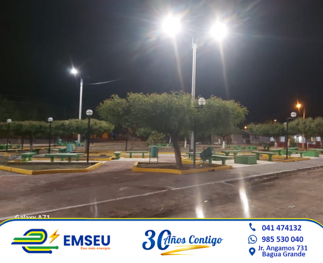 La iluminación del parque del caserío La Victoria, recién renovada.