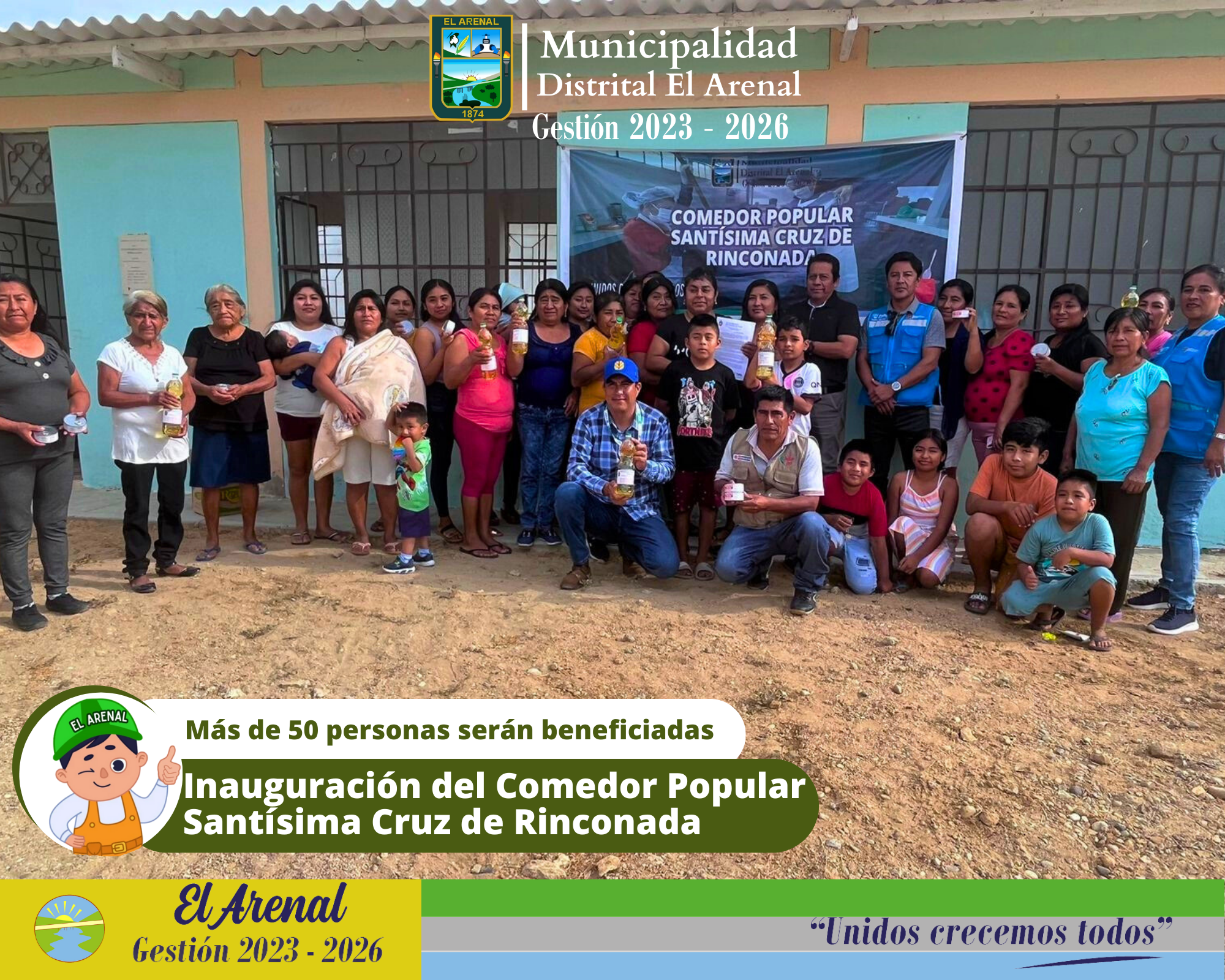Foto de la inauguración del Comedor Popular Santísima Cruz del Anexo Rinconada