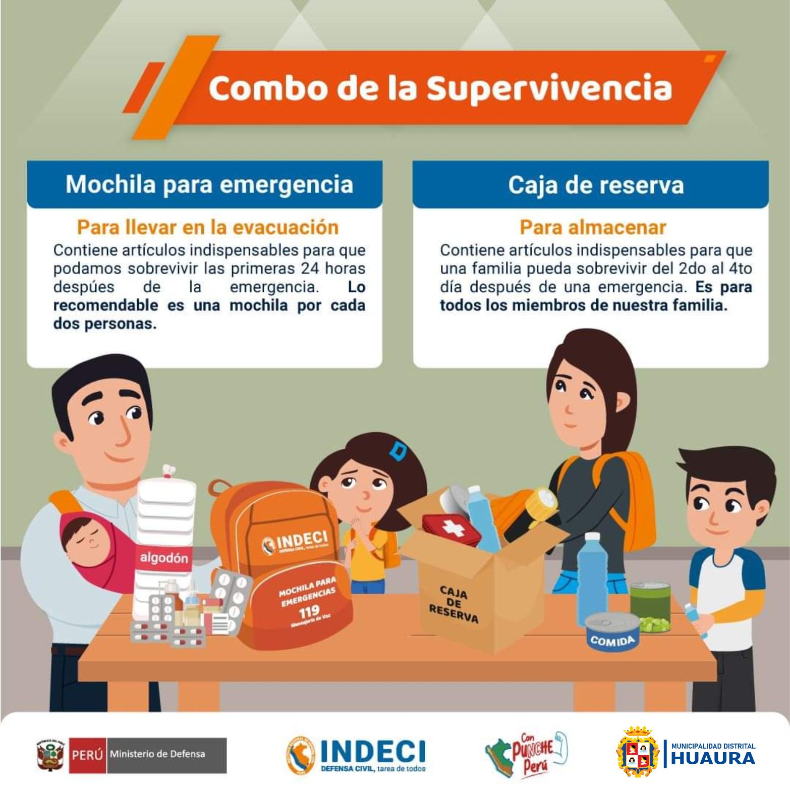COMBO DE LA SUPERVIVENCIA: MOCHILA PARA EMERGENCIA