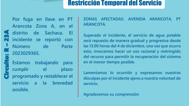 Restricción Temporal del Servicio