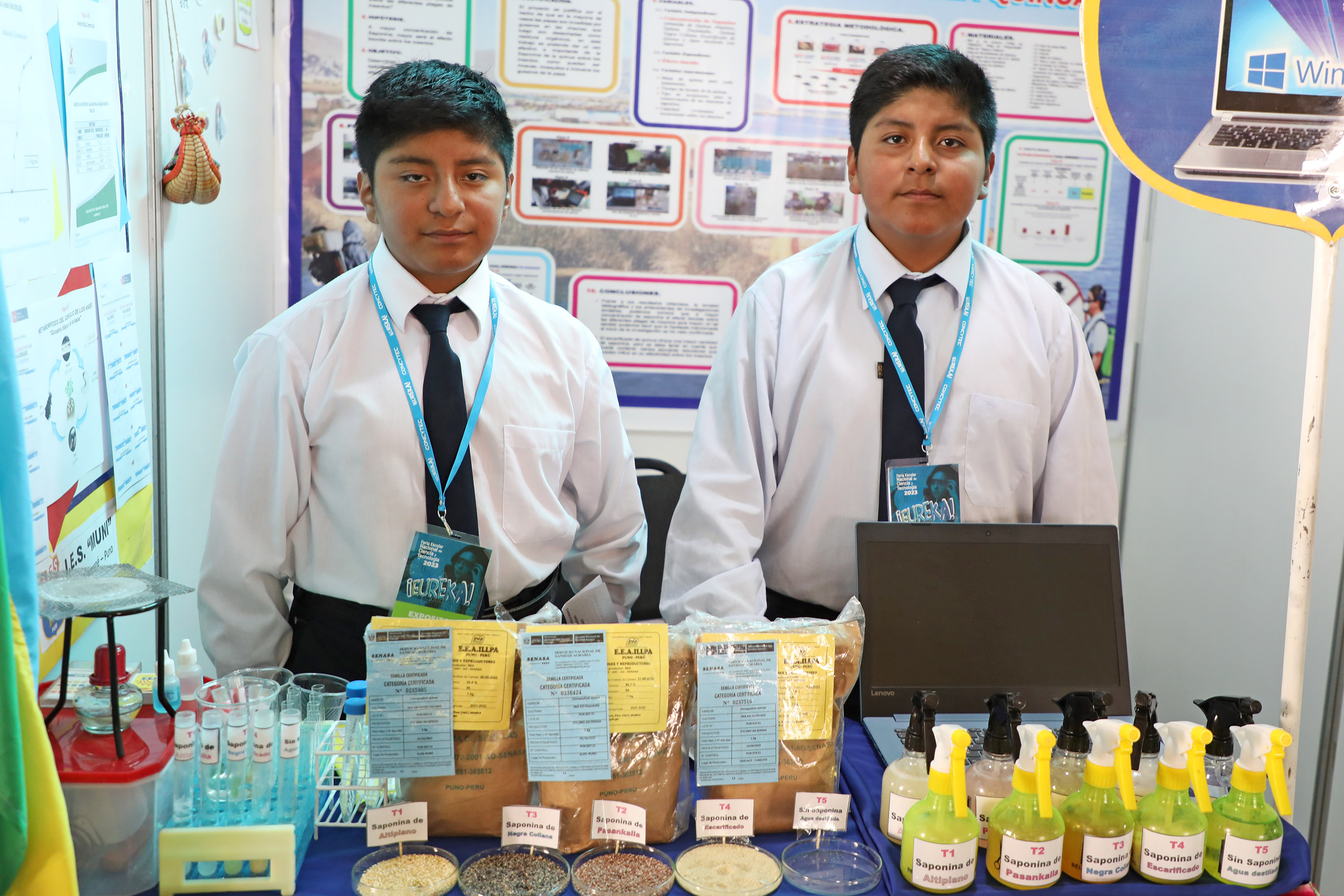 La institución educativa de Puno, Colegio Muni obtuvo el primer lugar en el área de Indagación Científica, con el proyecto: “Exterminación de plagas de insectos a base de un insecticida natural ‘la Saponina de la Quinua’”.