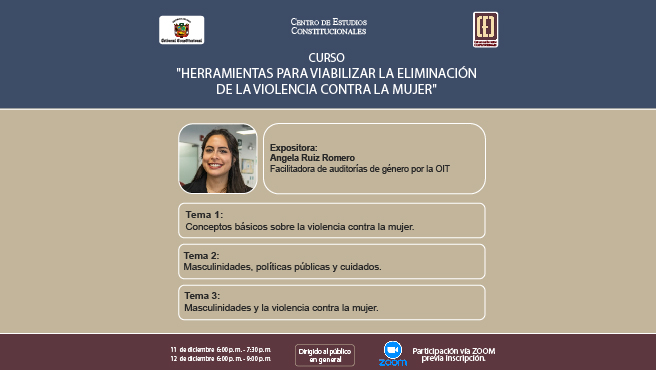 CEC del TC realiza el curso “Herramientas para viabilizar la eliminación de la violencia contra la mujer”