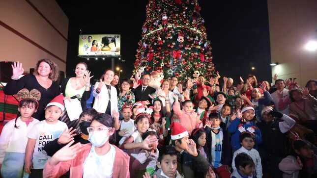 Pacientes del Instituto Nacional de Salud del Niño San Borja disfrutaron del encendido del árbol navideño 