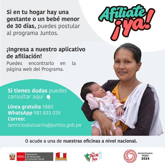 Afiliando a hogares al programa Juntos