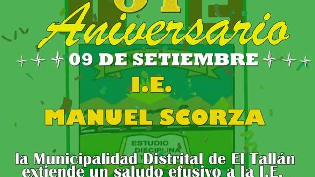  Feliz 37 Aniversario I.E. MANUEL SCORZA.