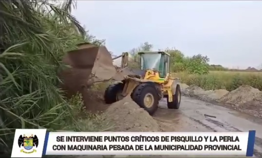 Alcalde provincial dispone intervenir puntos crΓticos de Pisquillo y La Perla con maquinaria pesada de la municipalidad de Huaral
