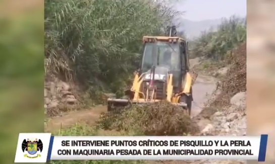 Alcalde provincial dispone intervenir puntos crΓticos de Pisquillo y La Perla con maquinaria pesada de la municipalidad de Huaral