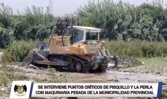 Alcalde provincial dispone intervenir puntos crΓticos de Pisquillo y La Perla con maquinaria pesada de la municipalidad de Huaral