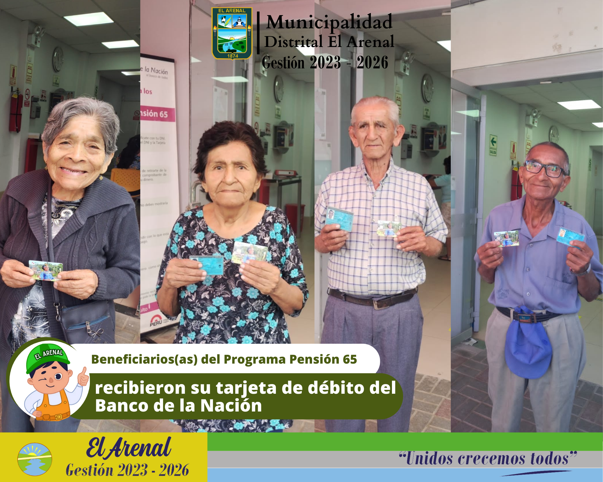 Fotografías de la entrega de la tarjeta de debito