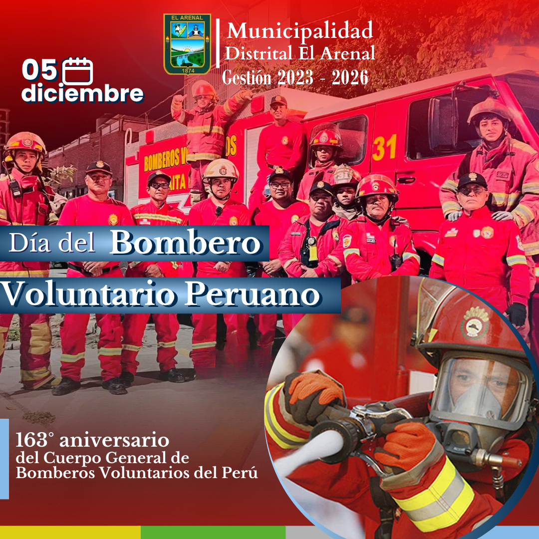 Flyer del Día del bombero voluntario del Perú