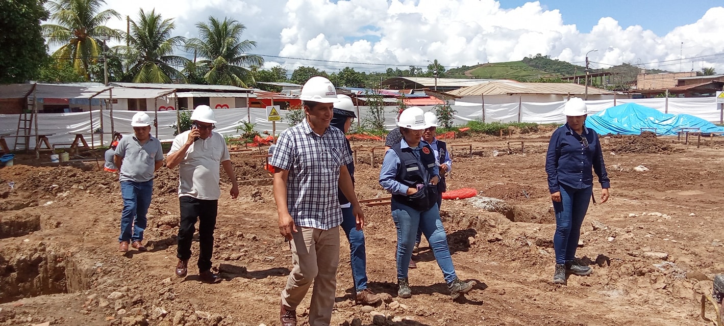 Visita de inspección construcción infraestructura IE 0048 distrito de Cacatachi