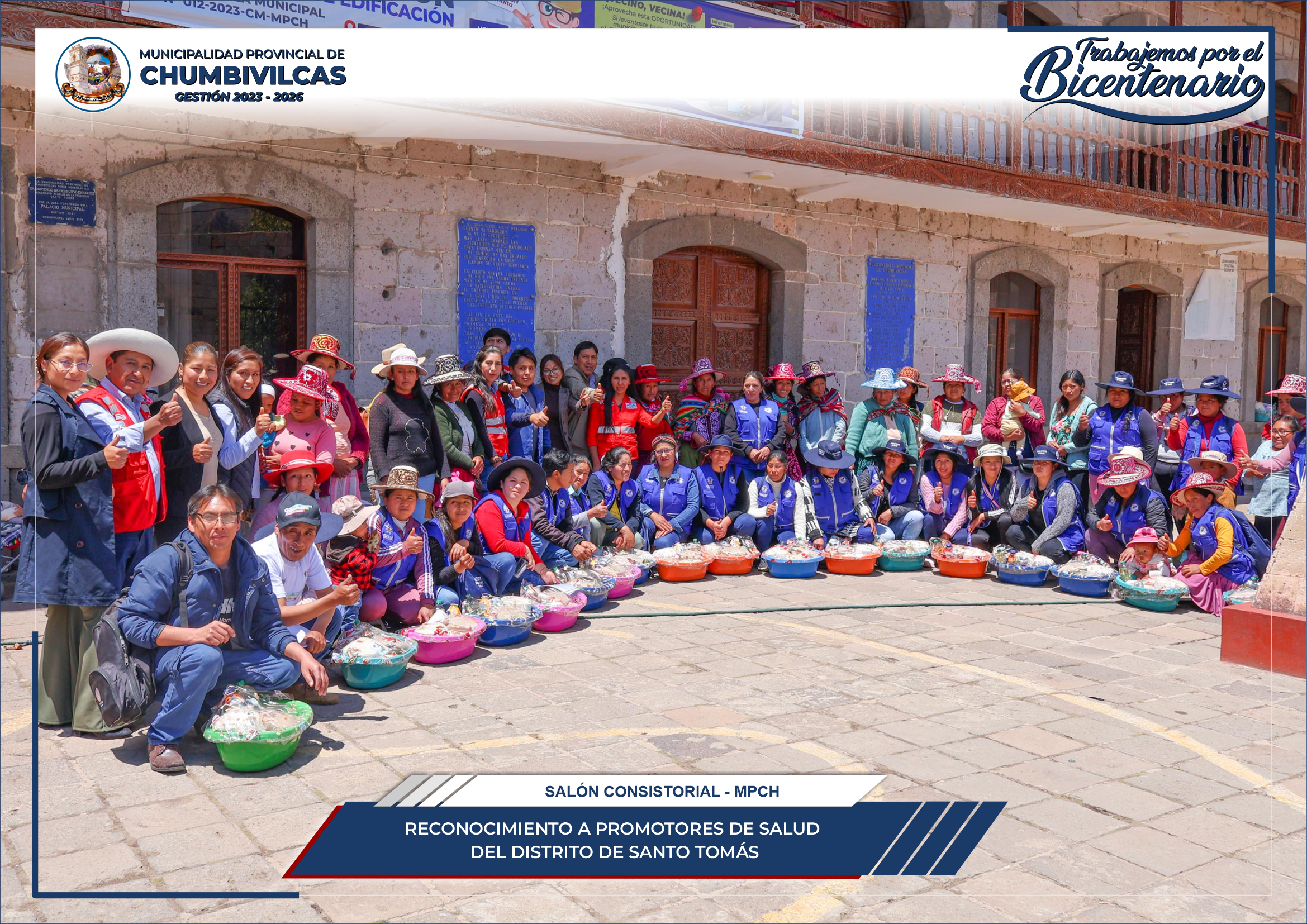 Municipalidad de Chumbivilcas reconoce a promotores de salud del distrito de Santo Tomás