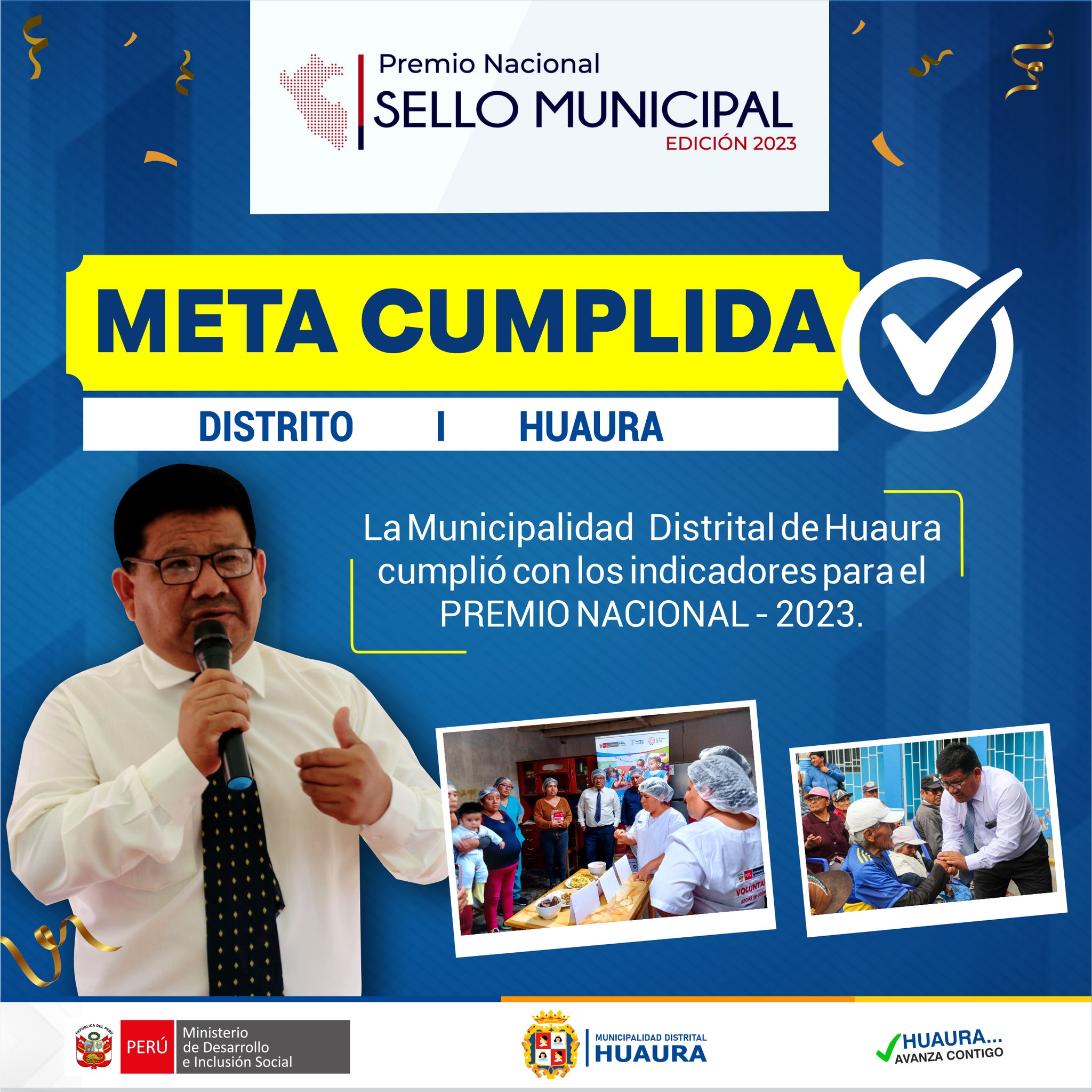 MUNICIPALIDAD DE HUAURA GANA PREMIO “SELLO MUNICIPAL INCLUIR PARA CRECER” POR CUMPLIR METAS EN FAVOR DE SECTORES VULNERABLES