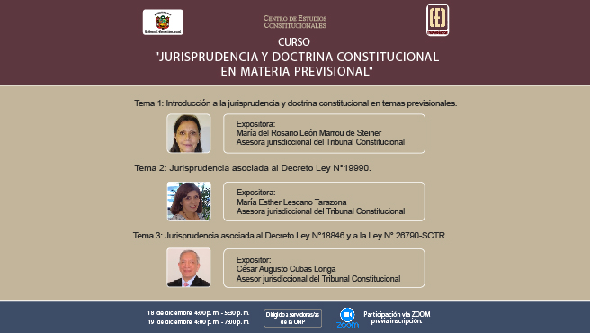 Curso “Jurisprudencia y doctrina constitucional en materia previsional” organiza el CEC del Tribunal Constitucional
