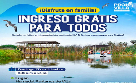 ¡Último ingreso gratuito para todos los distritos de Lima y Callao!
Únicamente paga 5 soles