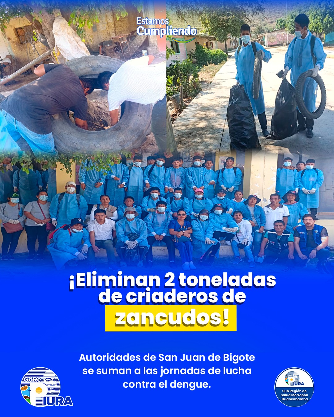 Eliminan 2 toneladas de criaderos de zancudos