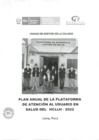 Vista preliminar de documento PLAN ANUAL DE LA PLATAFORMA DE ATENCION AL USUARIO DEL HCLLH- 2022