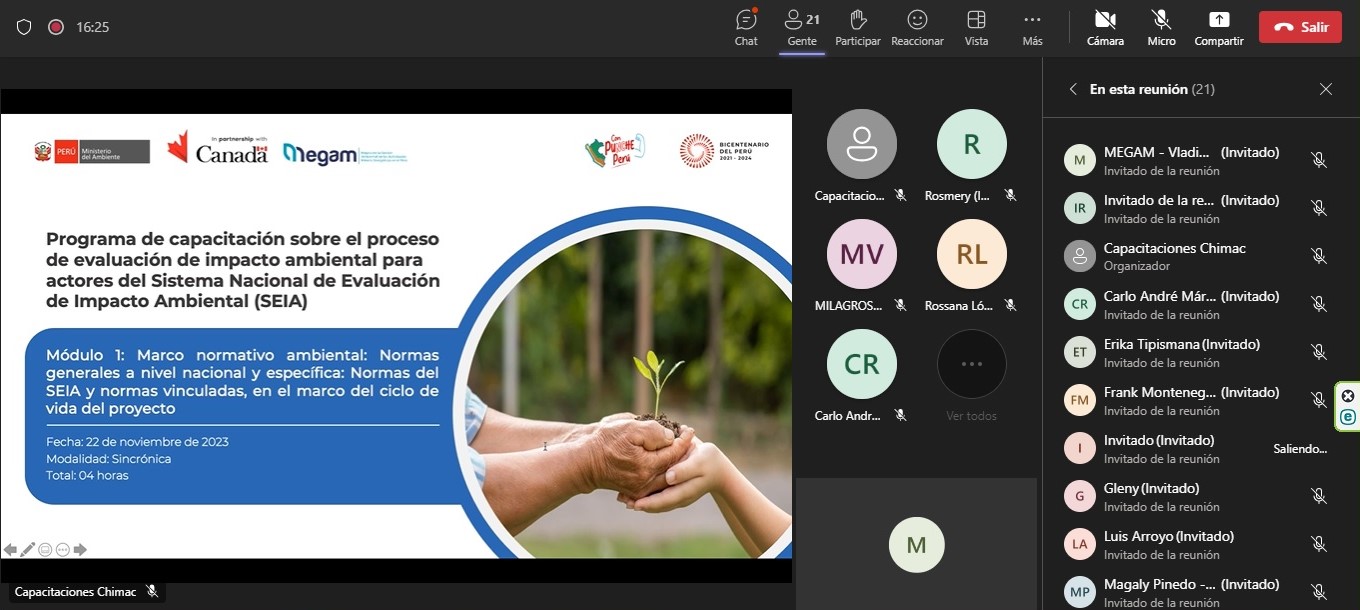 DREM PIURA Participo de Capacitación sobre el proceso de Evaluación de Impacto Ambiental para Actores del SEIA