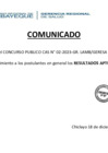 Vista preliminar de documento COMUNICADO 12-CAS 002-2023-COMUNITARIO-RESULTADOS PRELIMINARES APTOS Y NO APTOS