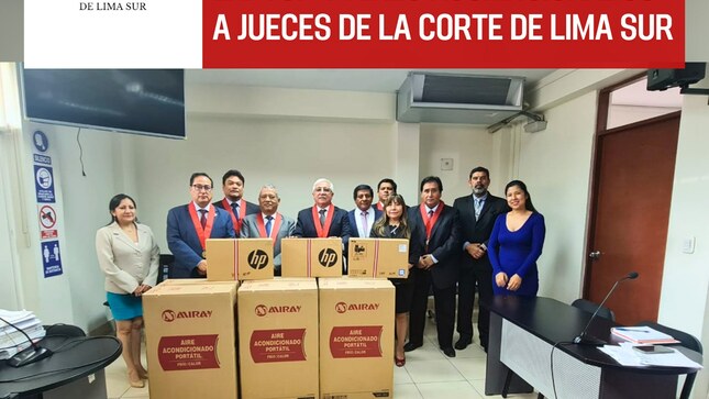 Presidente entregó nuevas laptop y aires acondicionados a jueces de la Corte de Lima Sur