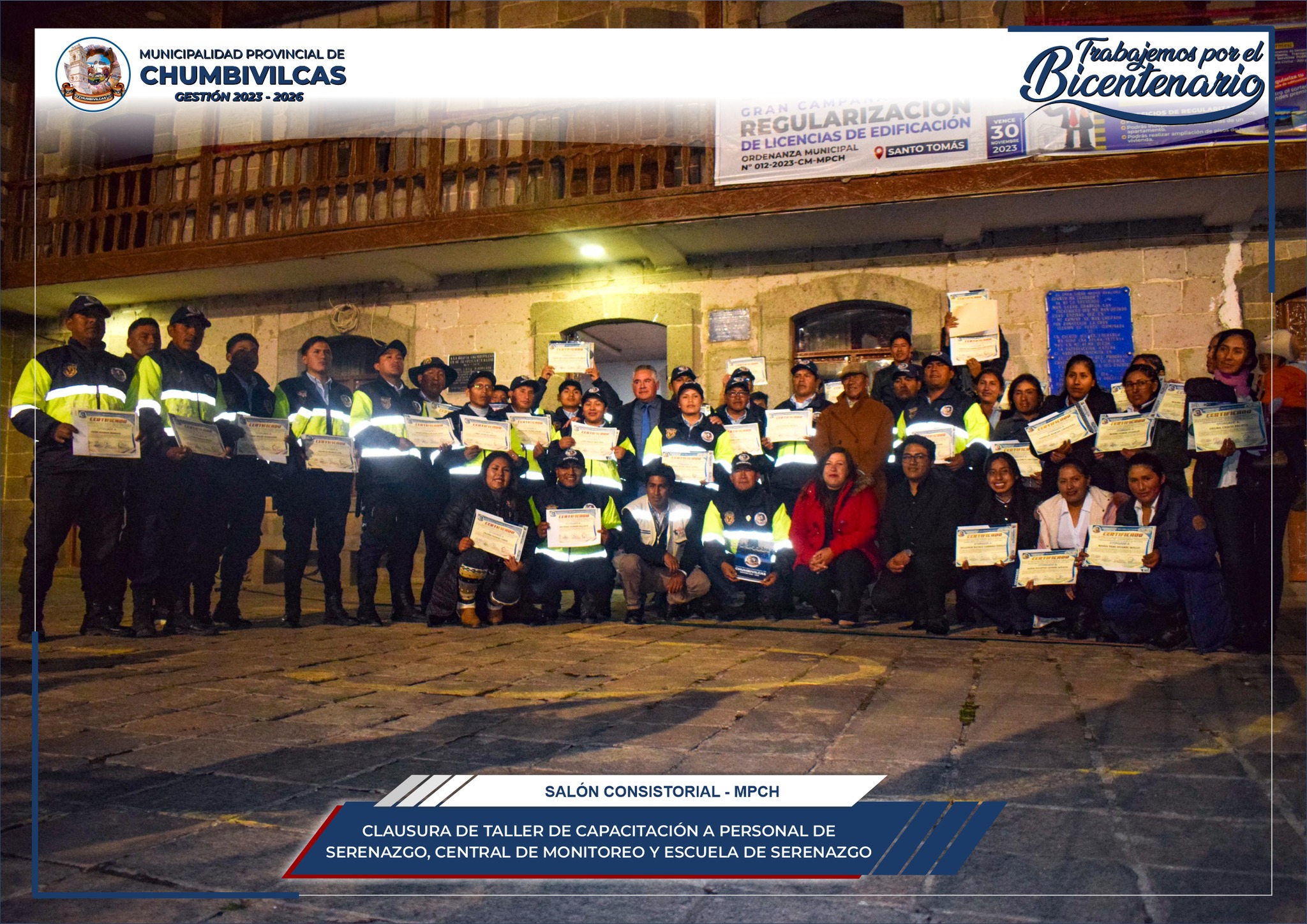 Municipalidad de Chumbivilcas clausura la Escuela de Serenazgo del distrito de Santo Tomás
