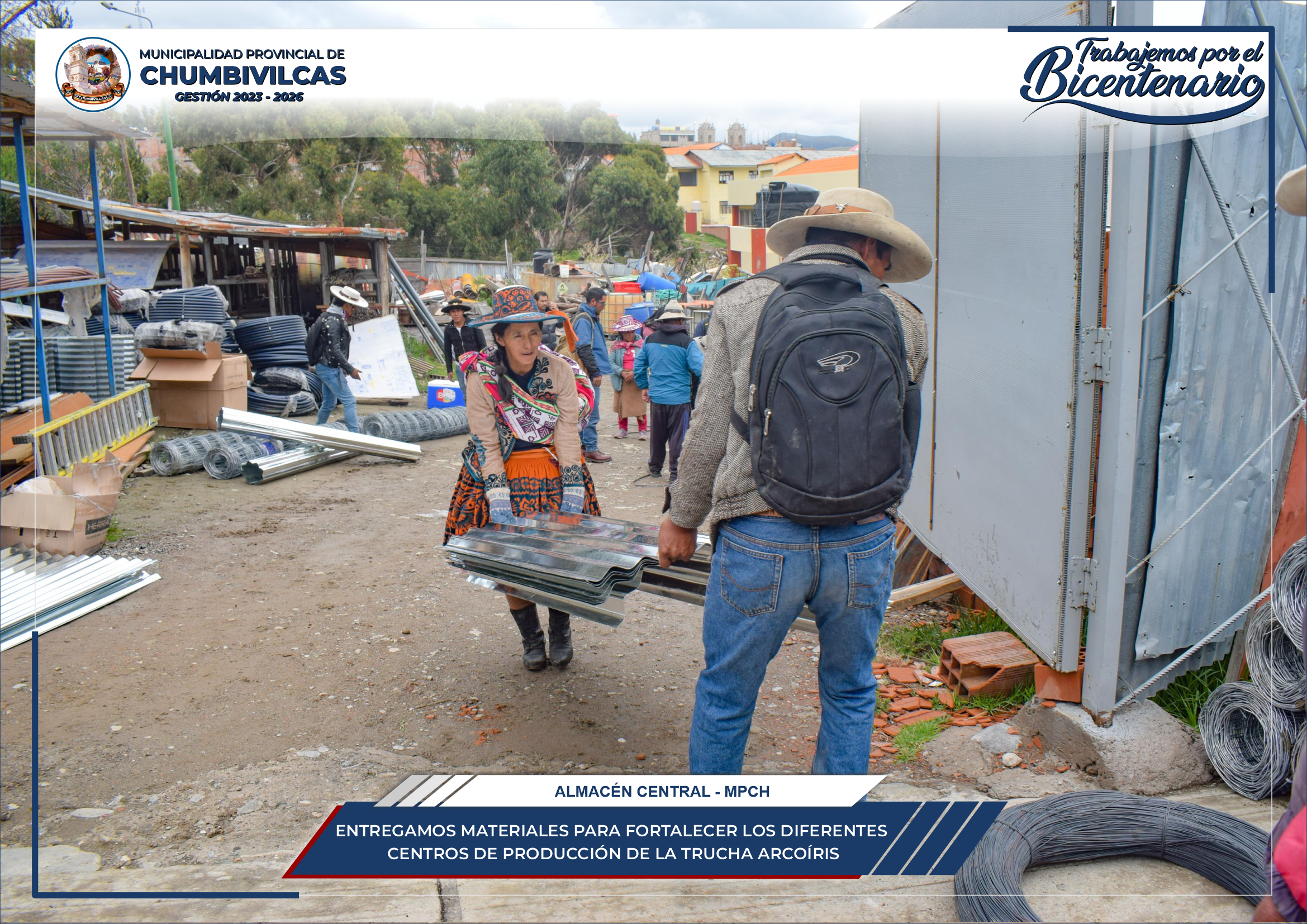 Municipalidad de Chumbivilcas entrega materiales para fortalecer los centros de producción de la trucha del distrito de Santo Tomás