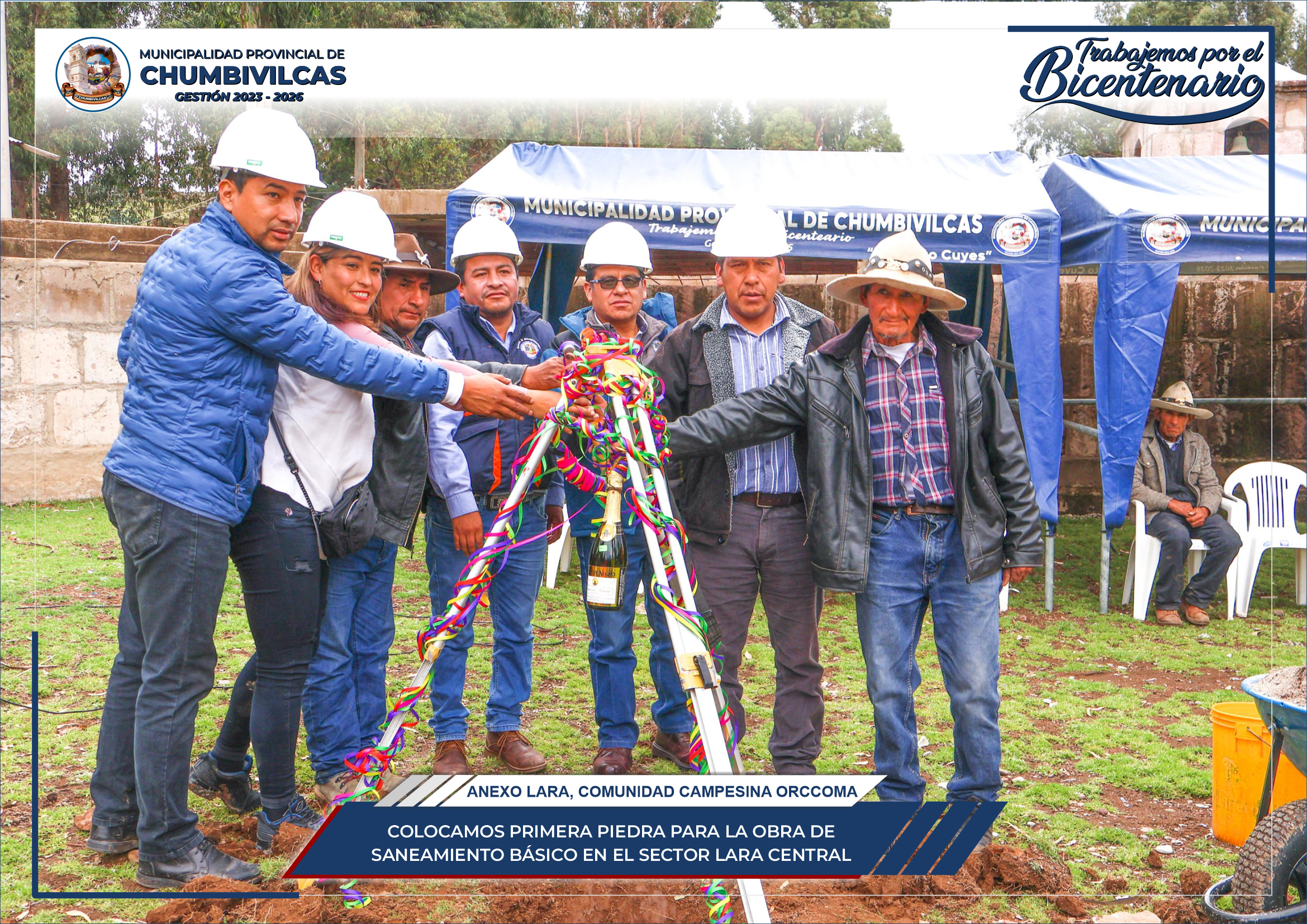 Municipalidad de Chumbivilcas coloca primera piedra para la obra de saneamiento básico en el sector Lara Central