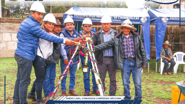 Municipalidad de Chumbivilcas coloca primera piedra para la obra de saneamiento básico en el sector Lara Central