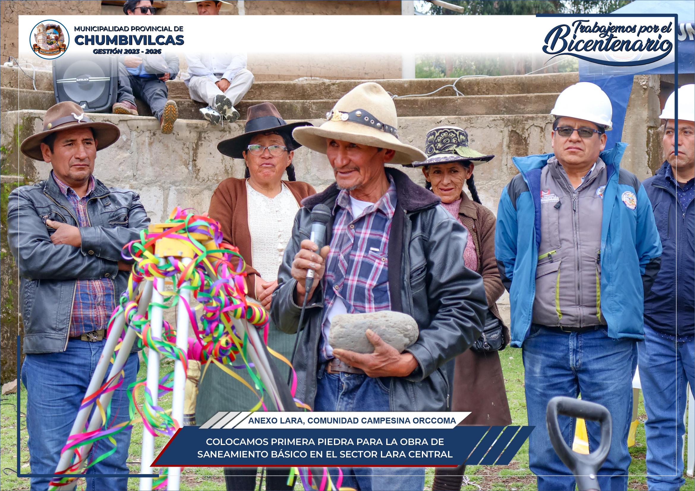 Municipalidad de Chumbivilcas coloca primera piedra para la obra de saneamiento básico en el sector Lara Central