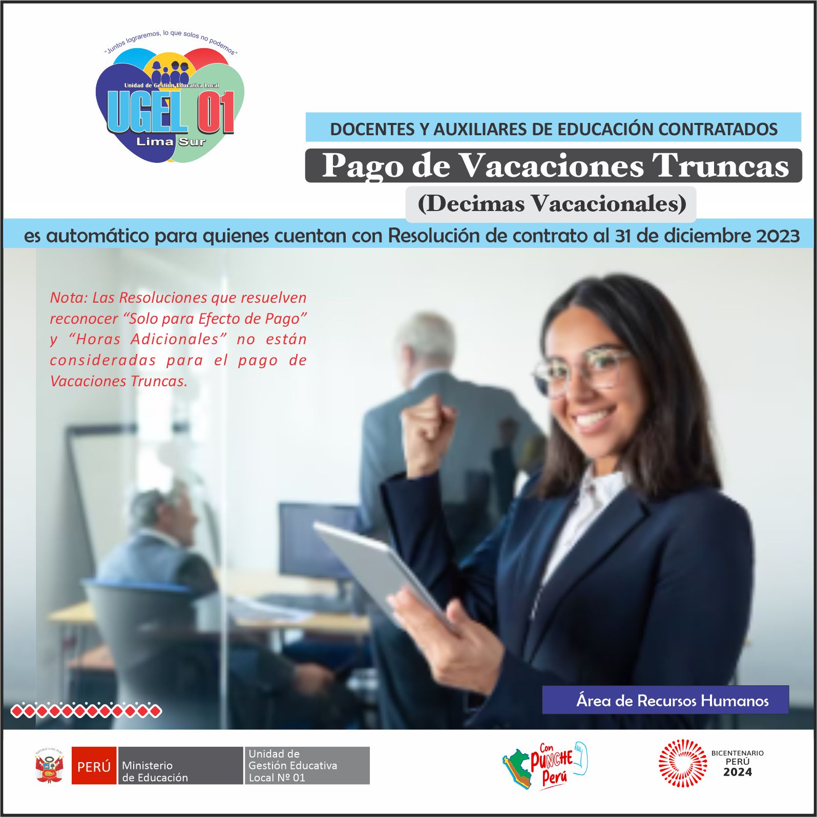 Pago de vacaciones truncas (Decimas Vacacionales)
