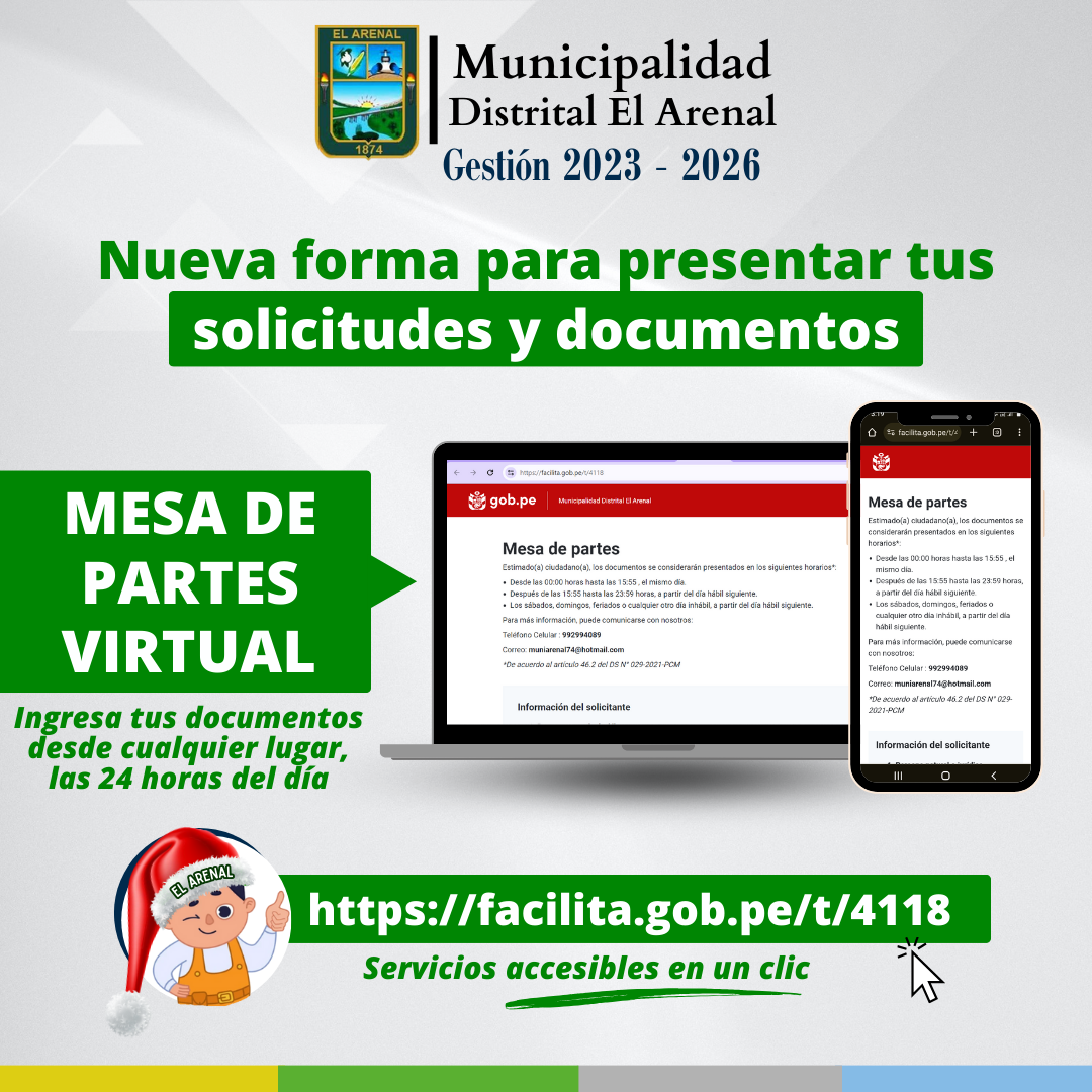 Flyer de la mesa de partes virtual 