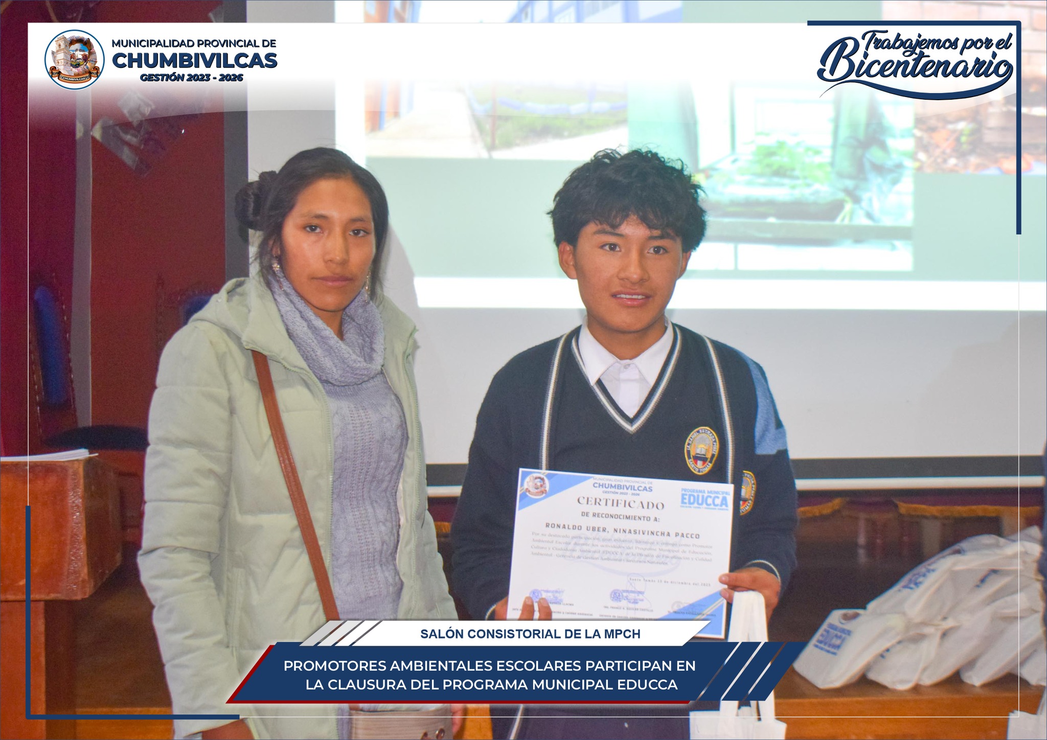Municipalidad de Chumbivilcas clausura el Programa Municipal Educca con Promotores Ambientales Escolares 
