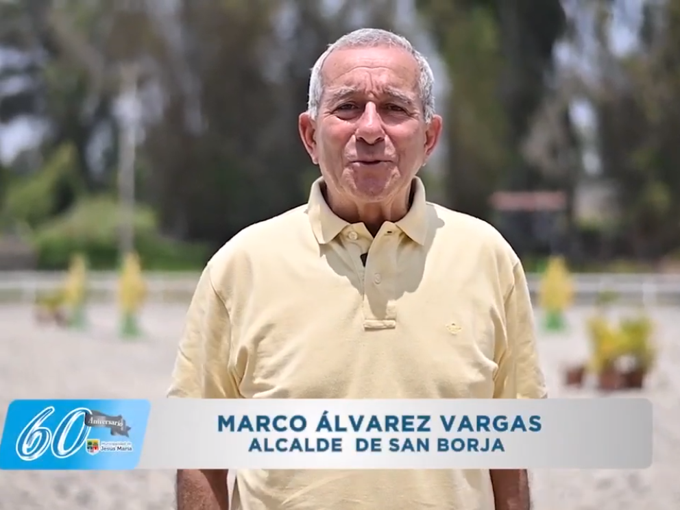 Agradecemos al alcalde Marco Álvarez de la Municipalidad de San Borja, por su afectuoso saludo a nuestros vecinos por el Sexagésimo Aniversario de creación política del distrito. #JesúsMaríaSomosTodos #60Aniversario