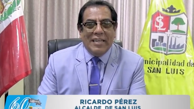 Agradecemos al alcalde Ricardo Pérez Castro de la Municipalidad de San Luis por su saludo fraterno a nuestro distrito en su Sexagésimo Aniversario de creación política. #JesúsMaríaSomosTodos #60Aniversario