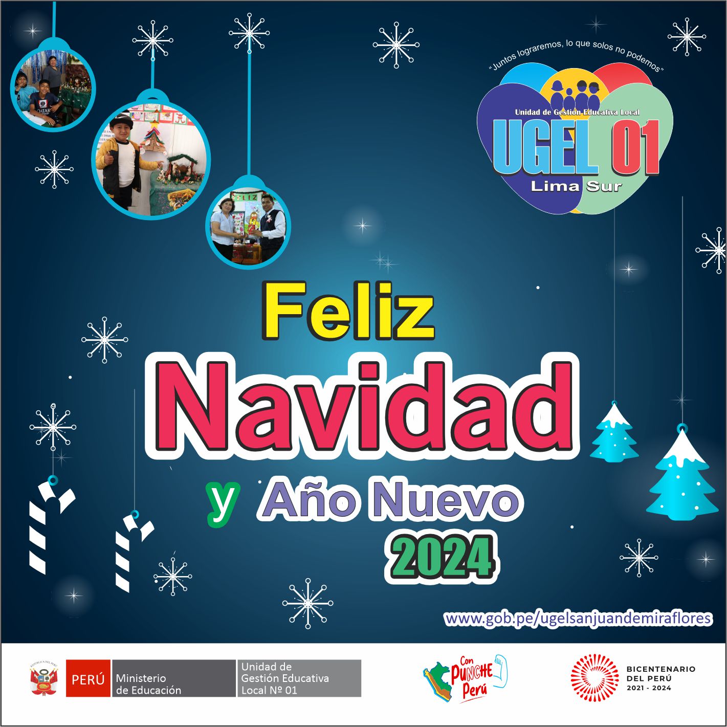 Feliz Navidad a toda la comunidad educativa de la Ugel Uno