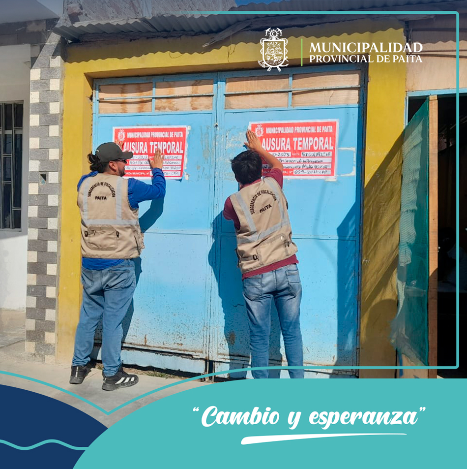 Municipalidad de Paita continúa operativos contra establecimientos que expenden bebidas alcohólicas sin autorización