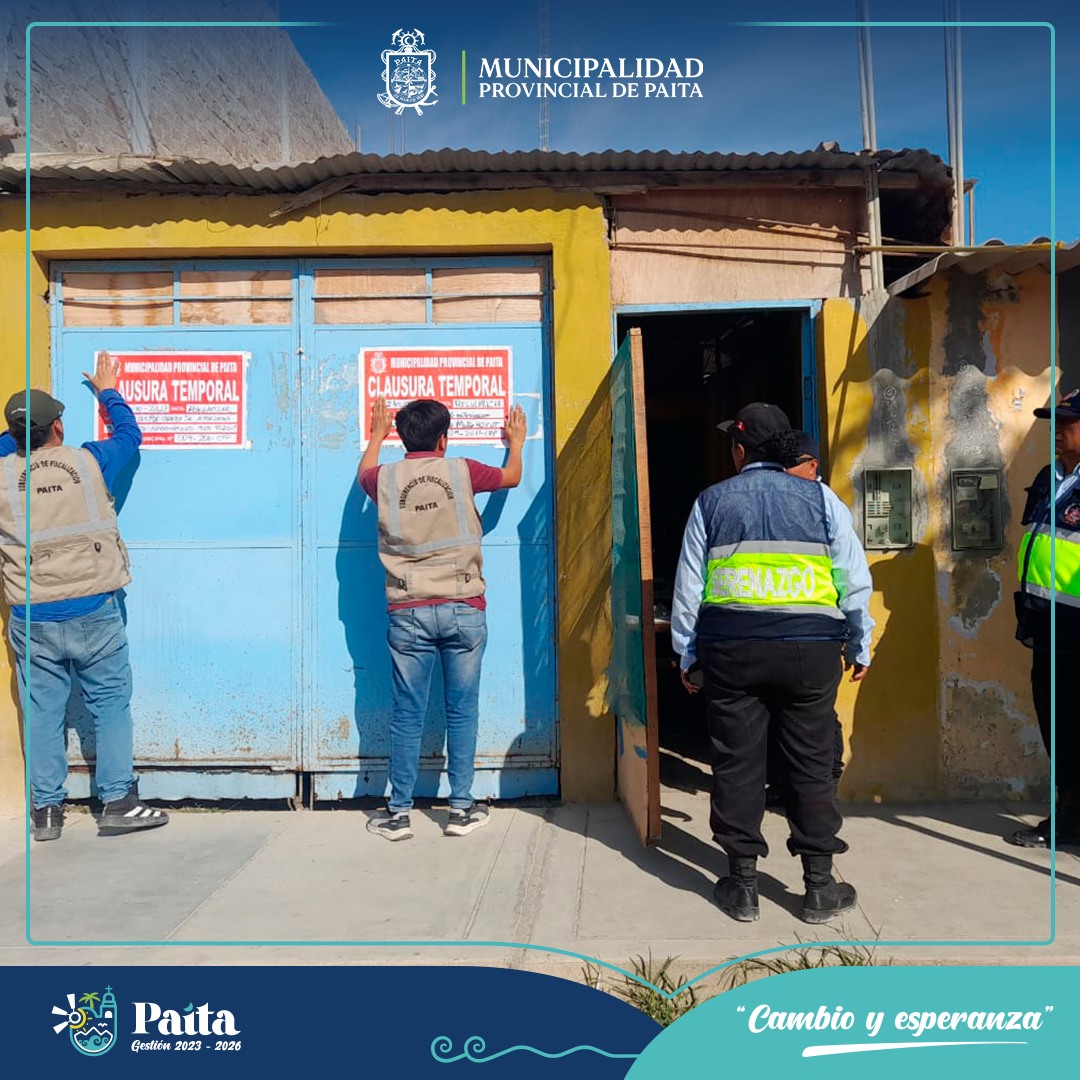 Municipalidad de Paita continúa operativos contra establecimientos que expenden bebidas alcohólicas sin autorización